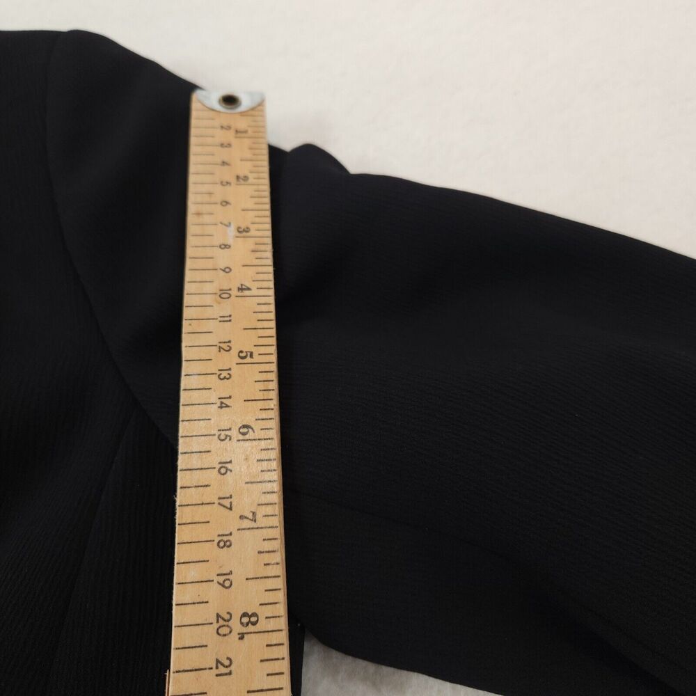 Women’s Black Blazer Coat Size 8 Tie Sleeve‎ Minimalist Chic Designer Jacket - Picture 9 of 10